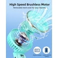 thumbnail image 6 of KY Portable Handheld Mini Fan, Neck Fan, 4000mAh Desk Fan, 180° Adjustable, 6 Speed Wind, Display Electricity in Real Time, USB Rechargeable Foldable Fan, Quiet Personal Fan with Power Bank White, 6 of 9
