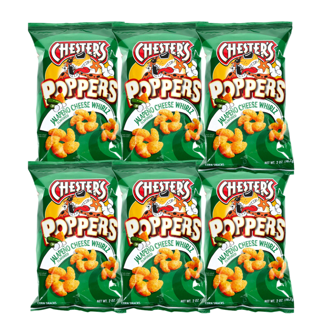 Chester's Poppers Jalapeno Cheese Whirls Chips (2 oz., 6pack
