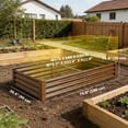 thumbnail image 3 of Outsunny 6x3x1ft Galvanized Raised Garden Bed, Open Bottom, Wood-Effect, 3 of 10