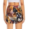 thumbnail image 2 of Lsque Abstract Lion Painting Printed Women's Running Shorts with Liner Pockets,Elastic Quick Dry Workout Athletic Gym Yoga Shorts,Womens High Waist Shorts-Large, 2 of 9
