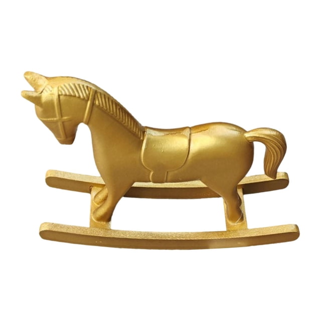 Lipstore Rocking Horse Ornament Decoration Housewarming Office Keepsake Multifunction gold
