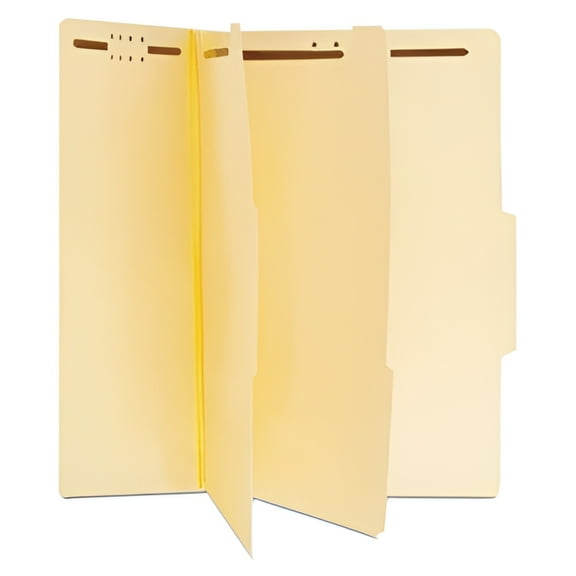 Six-Section Classification Folders, 2 Dividers, Letter Size, Manila, 15/Box