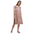 thumbnail image 2 of Moomaya Printed Short Sleeve Knee Length Nightdress Round Neck Sleepwear Gown, 2 of 5