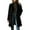 Black, variant on Women's Winter Notched Collar Plaid Wool Blend Trench Coat Plus Size Mid-Length Peacoat Color Black Size XXXL