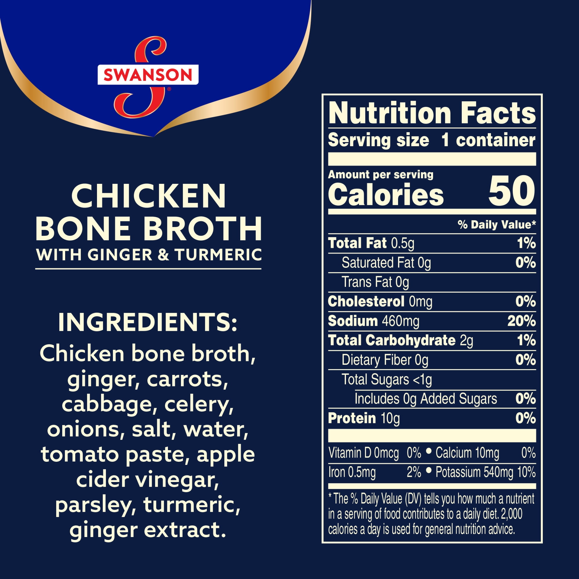 (8 pack) Swanson Sipping Chicken Bone Broth with Ginger and Turmeric, 10.75 oz Microwavable Cup, 8 Count