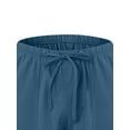 thumbnail image 5 of Fangasis Men Trousers Elastic Waist Pants Drawstring Sweatpants Mens Comfy Long Fashion Work Lounge Sky Blue 4XL, 5 of 9