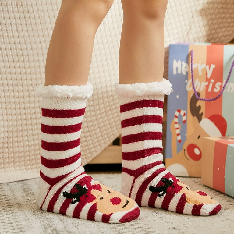American Trends Fuzzy Socks with Grips for Women Warm House Socks