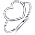 thumbnail image 1 of MUNDELL 925 Sterling Silver Simple Heart Finger Rings for Women Statement Jewelry, 1 of 7