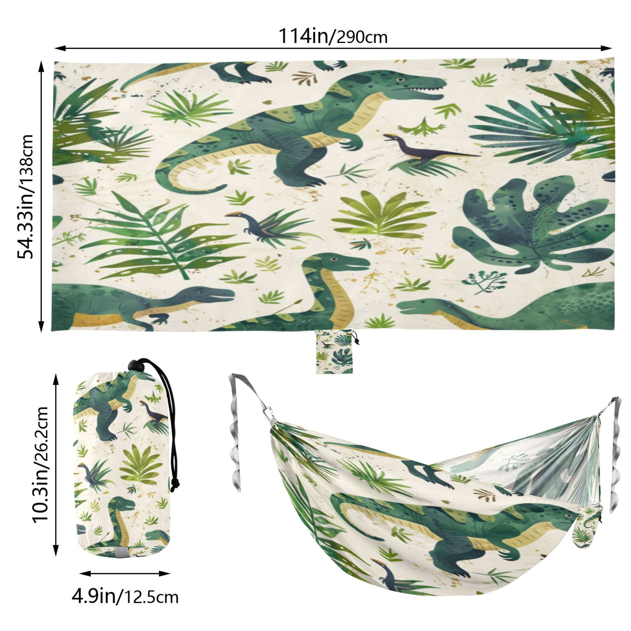 Hammock Camping Hammock Nylon Portable Hammock Travel Camping Hammock Green Cartoon Dinosaur