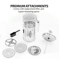 thumbnail image 3 of OVENTE French Press Coffee Maker 34 Ounce with Heat Resistant Borosilicate Glass, Stainless Steel Design and 4-Level Filter System, Portable Cold Brewer Pot for Travel, Camping or Gift, Silver FSS34P, 3 of 13