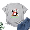 thumbnail image 2 of Savings Clearance 2025! asdoklhq Christmas Clearance Clothing Under $5.00,Women Casual Short Sleeve Loose Animal Print Summer Shirts Tops, 2 of 3