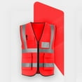 thumbnail image 2 of Wyobmus High-Visibility Safety Vest for Men And Women Sleeveless Zipper Front Reflective Strips Jacket for Emergency,Construction,Work,Cycling A-Red, 2 of 7