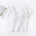 thumbnail image 2 of Hrsba Camisole Tops for Women,Solid Color Crew Neck Silk Like Lace Sleeveless Tank Top with Built In Fixed Bra for Outer Wear and Layering, 2 of 3