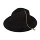 thumbnail image 3 of Sombrero de fieltro poco profundo con cremallera para hombre y mujer, gorro de lana retro con cadena punk europea, gorra plana novedosa, moda urbana, tendencia salvaje, 2021, 3 of 4