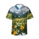 thumbnail image 1 of Balery Mountain Daisy Meadow Camisas hawaianas de manga corta para hombre, camisas playeras de corte holgado, camisas de vacaciones con botones,XX-Large, 1 of 7