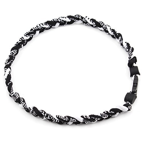 PACK OF TWO 20/" 3 Rope Twist Green Orange White Titanium Sports Necklace Tornado