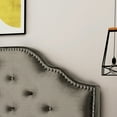 thumbnail image 4 of Glamorous Headboard In Smooth Grey Velvet For Queen & Full Sized With Button Tufting Accents Charming Charisma, 4 of 6
