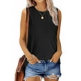 thumbnail image 3 of UVN Tank Tops for Women Summer Sleeveless Eyelet Blouse Casual Crew Neck Basic Tees, 3 of 9
