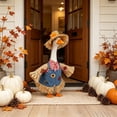 thumbnail image 2 of Farmhouse Scarecrow 23 inch Porch Goose Outfit Red Gingham Plaid Shirt for Lawn Goose Statues Fall Harvest Thanksgiving Front Porch Patio Yard Decor, 2 of 6