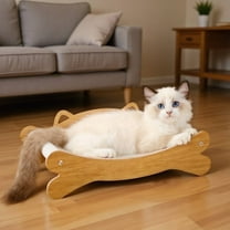 DOULAIMENG Cat Scratching Bed - for All Ages Cats: Thickened Plate, Hollowed Cat Face, Scratching & Rest, Approx 23.2"