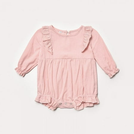 

Mommy And Me Summer Family Matching Solid Long Sleeve Dresses Casual Outfit With Pocket Pink