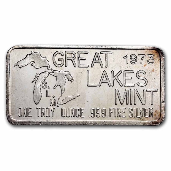 1 oz Silver Art Bar - Great Lakes Mint (Random Motif)