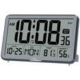 thumbnail image 2 of WallarGe Digital Wall Clock,Autoset Desk Alarm Clocks with Temperature,Humidity and Date,Auto DST,Battery Operated Digital Clock Large Display for Seniors,8 Time Zone. (Grey), 2 of 4