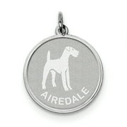 Sterling Silver Airedale Disc Charm