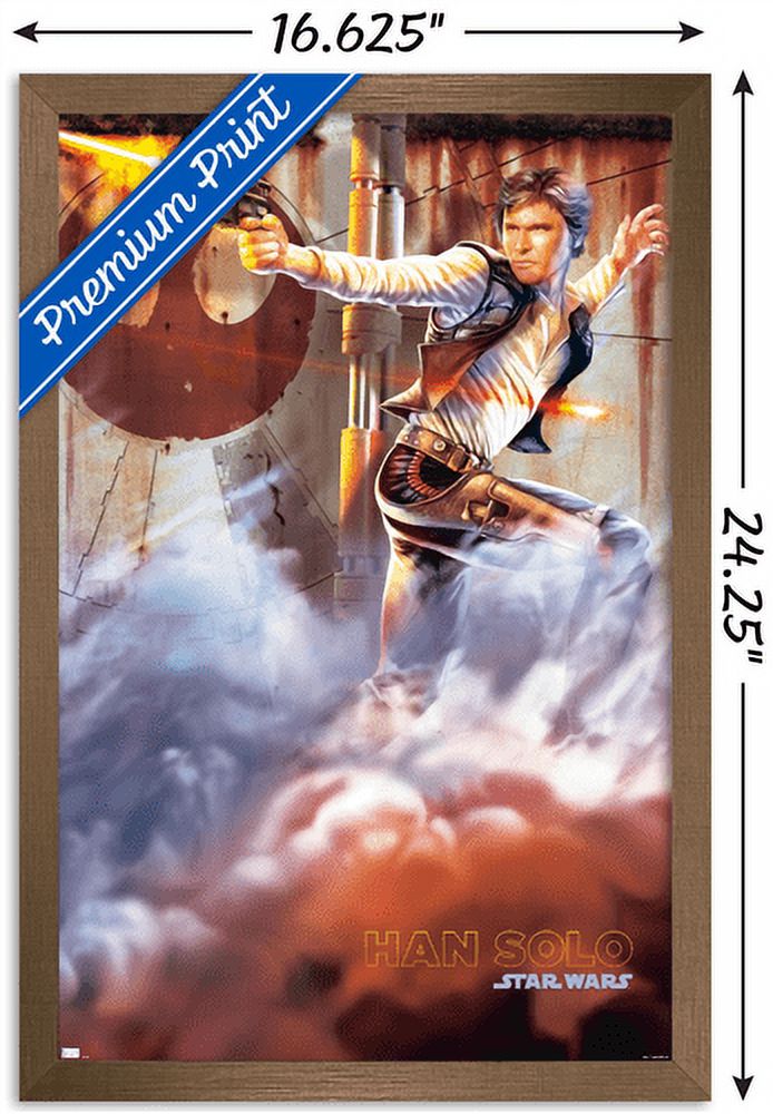 Star Wars: Original Trilogy - Han Solo Wall Poster, 14.725" x 22.375", Framed