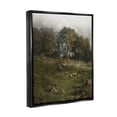 thumbnail image 3 of Classic Farm Field Grazing Animals Landscape Painting Jet Black Framed Art Print Wall Art, 3 of 6