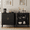 31" Black Set of 2, variant on Laintene Sideboard, 31" Buffet Cabinet with 2 Sliding Tambour Doors, Adjustable Shelves for Kitchen Storage Cabinet, Mid-Century Modern Accent Cabinet for Living Room, Walnut Set of 2