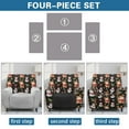 thumbnail image 5 of SCRAWLGOD Christmas Tree Snowman Elk Black Recliner Cover Stay in Place, 4 Pieces Dog Chair Cover Furniture Protector with Pocket, Washable Ideal Recliner Slipcovers for Pets, 5 of 7
