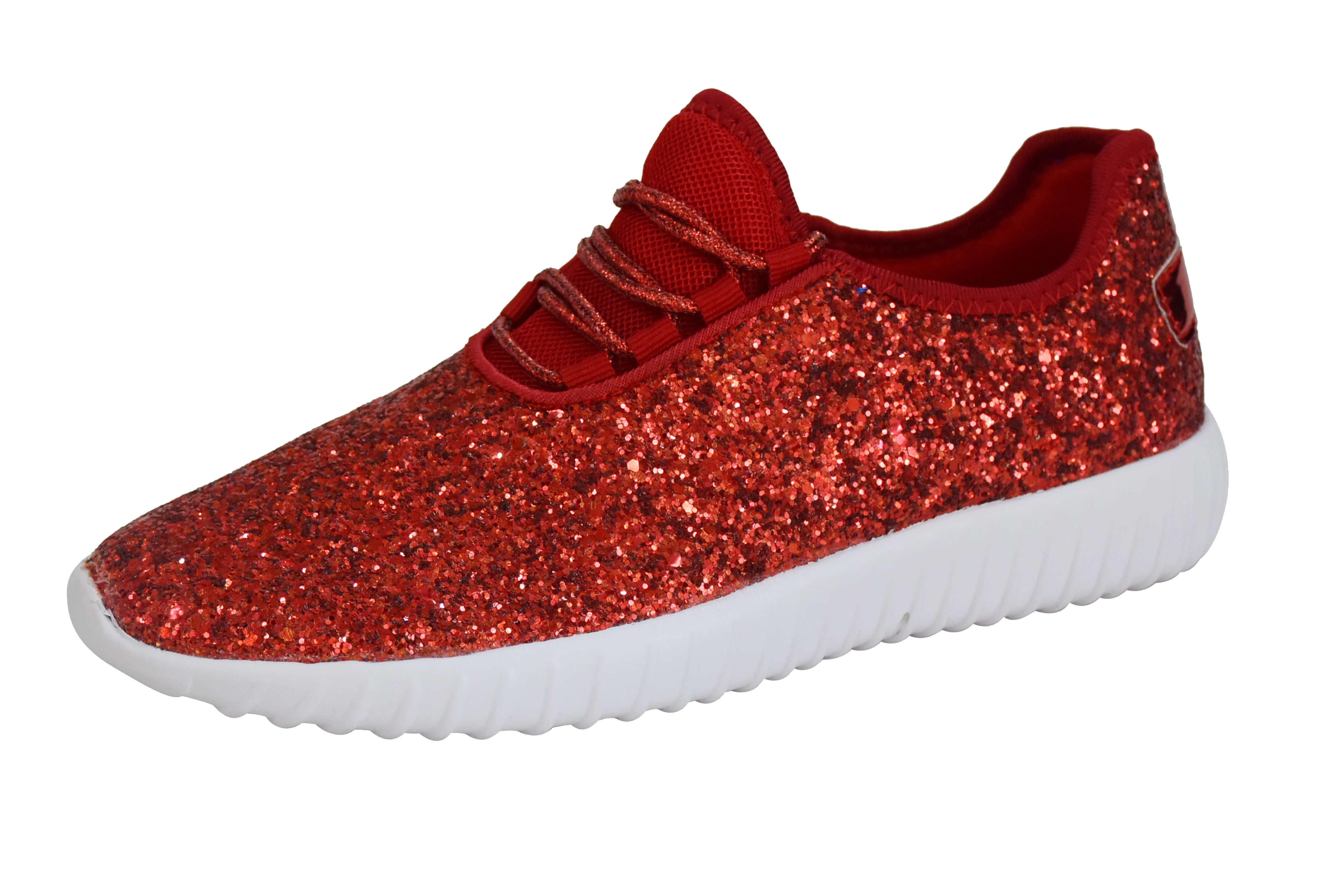 Red glitter sneakers womens sale