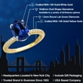 thumbnail image 2 of Gem Stone King 14K Two Tone Gold Blue Created Sapphire and Lab Grown Diamond Engagement Ring for Women | 3.46 Cttw | Oval 10X8MM | Gemstone September Birthstone | Size 6, 2 of 6