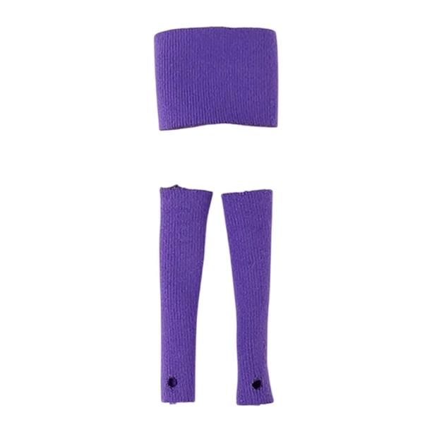 Conjunto de manga de muñeca con top de tubo para niña a escala 1/12, bralette de cosplay creativo hecho a mano para Púrpura ligera
