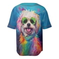 thumbnail image 2 of Hippie Maltese Portrait oil painting Watercolor Tie-dye Vintage All Over Print 3D Baseball Shirt Maltese Dog Lover Gifts Idea Softball Sport - 00015, 2 of 6