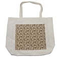 thumbnail image 1 of Vintage Shopping Bag, Hand Drawn Sketch Pattern with Many Sea Animals Crab Oyster Fish Octopus, Eco-Friendly Reusable Bag for Groceries Beach and More, 15.5" X 14.5", Cream, by Ambesonne, 1 of 2