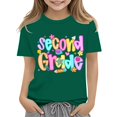 thumbnail image 2 of YunPes Boys & Girls Second Grade Graphic Print T-shirt Fashion Versatile Short Sleeve Tees Kids Back To School Casual Daily Tops, 2 of 4