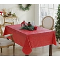 thumbnail image 3 of Newbridge Christmas Cozy Red Reindeer Damask 60 x 84 Inch Rectangle Vinyl Flannel Backed Tablecloth, 3 of 7