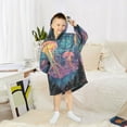thumbnail image 6 of FORMRS Wearable Blanket Hoodie with Sleeves for Kids Cozy Flannel Sweatshirt, Psychedelic Jellyfish, 6 of 7