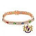 thumbnail image 3 of 14k Rose Gold Over Real Sterling Silver 10 Cwt. Rainbow Multi Round /Princess Cut Diamond Unisex Tennis Bracelet, 3 of 5