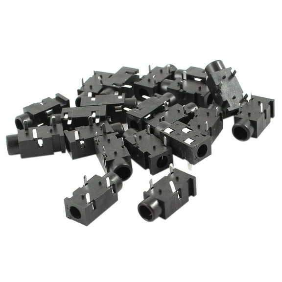 Unique Bargains Earphone PCB Mounting 3 Pin 3.5mm Stereo Jack Socket Female Connector 20 Pcs