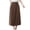 Coffee, variant on Womens Maxi Skirt Elastic Waist Button Pocket Split Slit Skirt Dress Summer Solid Color Fashion Lady Loose Fit Birthday Party Skirt Black L