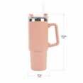 thumbnail image 4 of New View Gifts 30 oz Tumbler Mug with Lid and Straw, Reusable Insulated Mug with Handle, Stainless Steel Tumbler for Iced & Hot Beverages, Blush Pink, 4 of 6