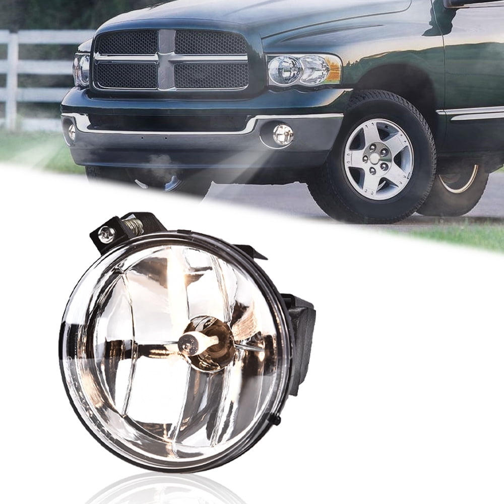 Front Bumper Fog Lights w/Bulbs Left Side Fit for Dakota Pickup Truck SUV 2001-2004/Dodge Durango 2001-2003 Fog Lamps
