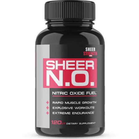 SHEER N.O. Nitric Oxide Supplement - Premium Muscle Building Nitric Oxide Booster with L Arginine - Sheer Strength Labs - 120ct