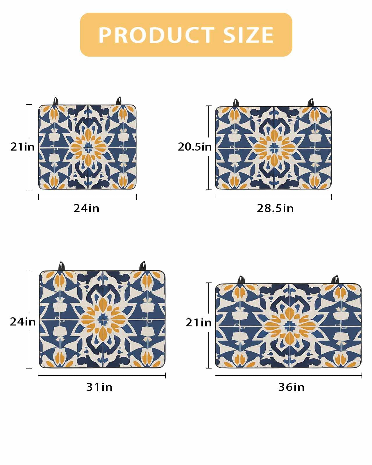 nqOlkjepod Large Induction Cooktop Protector Mat 36"x21", Morocco Stove Top Covers for Electric Stove, Orange Blue Plaid Boho Bohemian Mexican Aztec Stove Burner Cover Mats, Glass Top Stove Cover