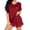 A-wine, variant on Ekouaer Pajamas Set for Women 2 Piece Short Sleeve Sleepwear Soft V Neck Tops and Shorts Pjs Lounge Set with Pocket