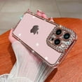 thumbnail image 2 of Clear Glitter for iPhone 15 Plus Case, Luxury Bling Sparkly Diamond Rhinestones Cute Case for Women Girls, Soft Silicone Plating Bumper Transparent Slim Cover for iPhone 15 Plus 6.7" (Pink), 2 of 4