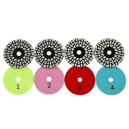 

4 Pcs Diamond Dry Polishing Pad 4inch Buffing Wheel For Granite Marble Quartz Stone Polishing Grinding Tools Accessories